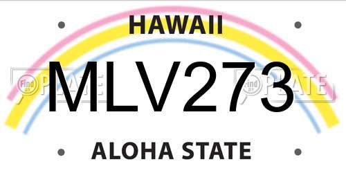 MLV273 Hawaii License Plate