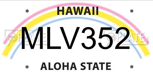 MLV352 Hawaii License Plate