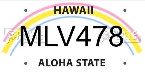 MLV478 Hawaii License Plate