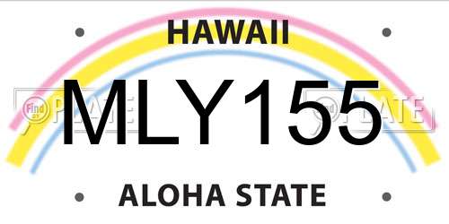 MLY155 Hawaii License Plate