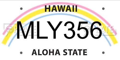 MLY356 Hawaii License Plate