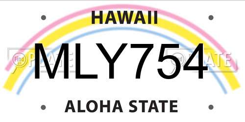 MLY754 Hawaii License Plate