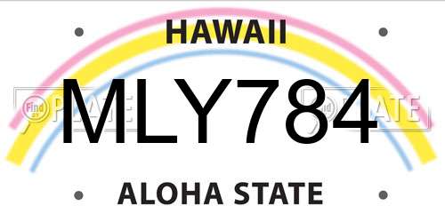 MLY784 Hawaii License Plate