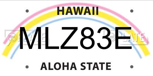 MLZ83E Hawaii License Plate