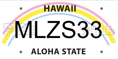MLZS33 Hawaii License Plate