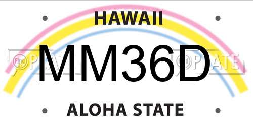 MM36D Hawaii License Plate