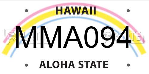 MMA094 Hawaii License Plate