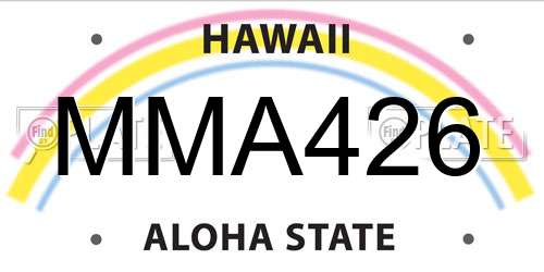 MMA426 Hawaii License Plate