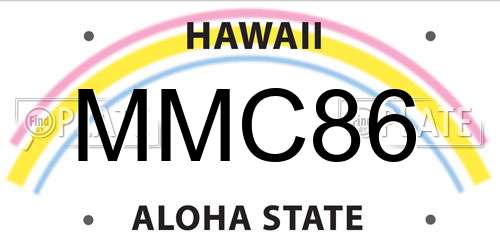 MMC86 Hawaii License Plate