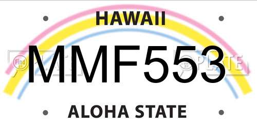 MMF553 Hawaii License Plate
