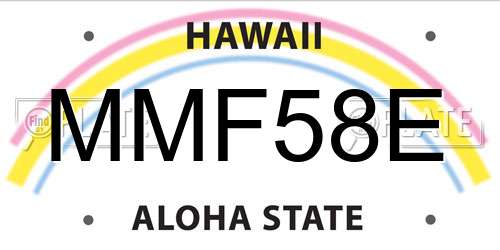 MMF58E Hawaii License Plate