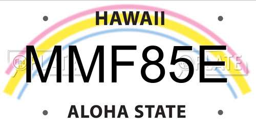 MMF85E Hawaii License Plate