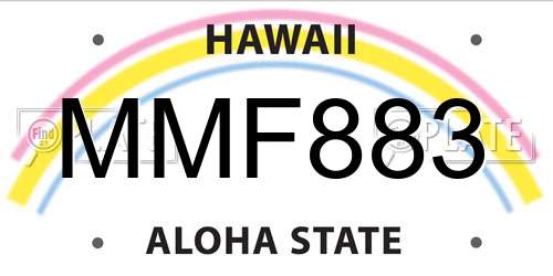 MMF883 Hawaii License Plate