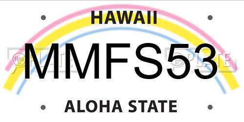 MMFS53 Hawaii License Plate
