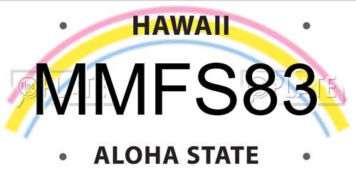 MMFS83 Hawaii License Plate