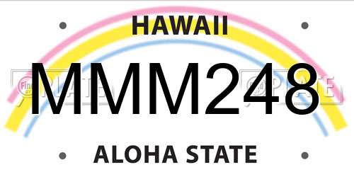 MMM248 Hawaii License Plate