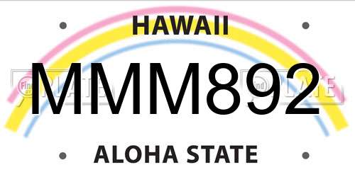 MMM892 Hawaii License Plate
