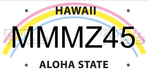 MMMZ45 Hawaii License Plate