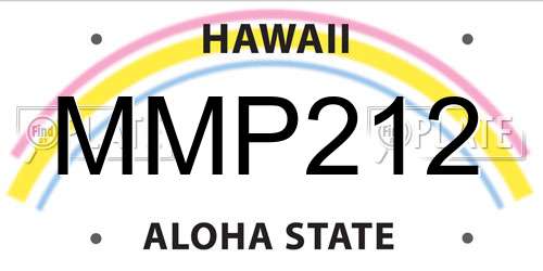 MMP212 Hawaii License Plate