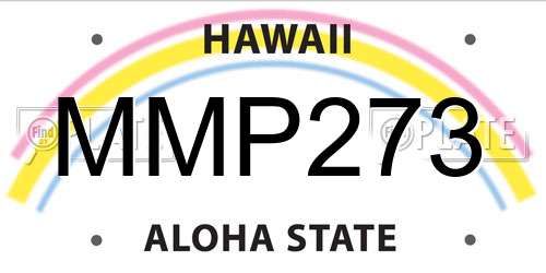 MMP273 Hawaii License Plate