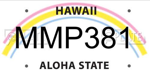 MMP381 Hawaii License Plate