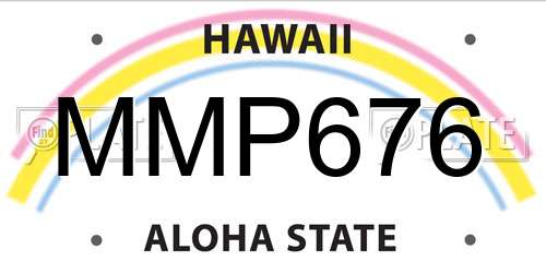 MMP676 Hawaii License Plate