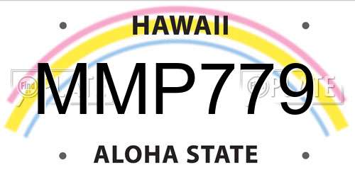 MMP779 Hawaii License Plate