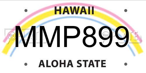 MMP899 Hawaii License Plate