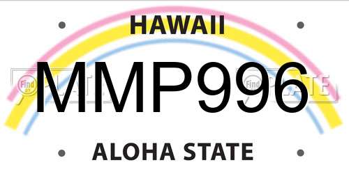 MMP996 Hawaii License Plate