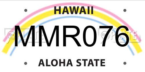 MMR076 Hawaii License Plate