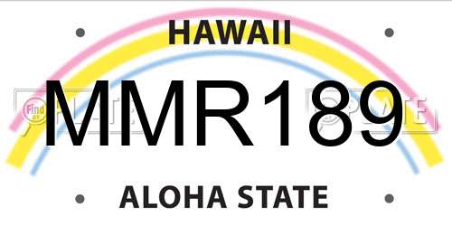 MMR189 Hawaii License Plate