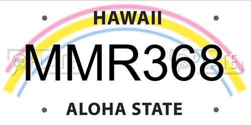 MMR368 Hawaii License Plate