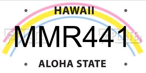MMR441 Hawaii License Plate