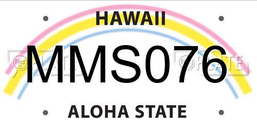 MMS076 Hawaii License Plate