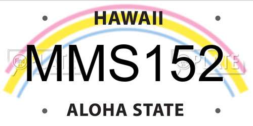 MMS152 Hawaii License Plate