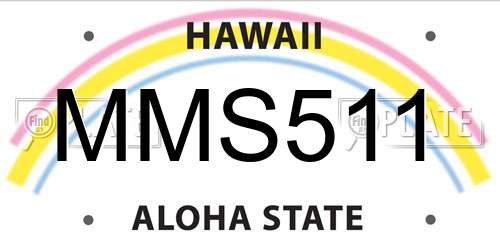 MMS511 Hawaii License Plate