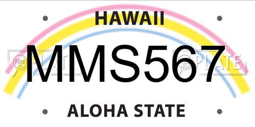 MMS567 Hawaii License Plate
