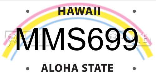 MMS699 Hawaii License Plate