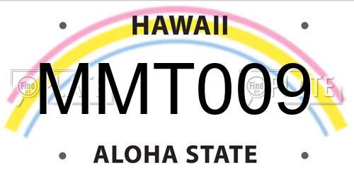 MMT009 Hawaii License Plate