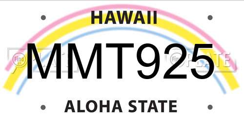 MMT925 Hawaii License Plate