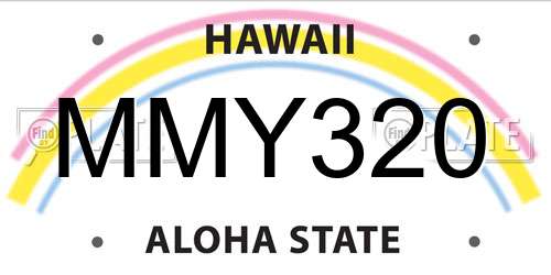 MMY320 Hawaii License Plate