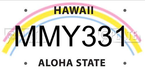MMY331 Hawaii License Plate