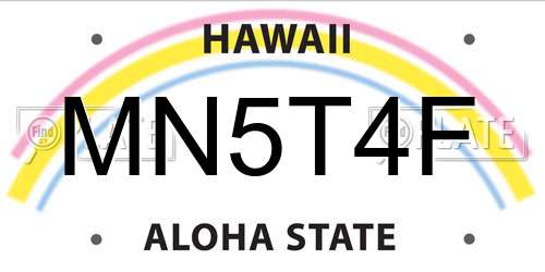 MN5T4F Hawaii License Plate