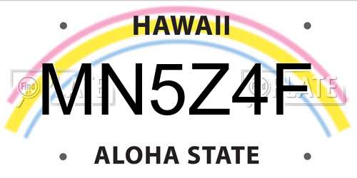 MN5Z4F Hawaii License Plate
