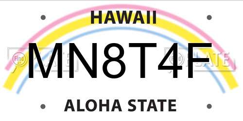 MN8T4F Hawaii License Plate