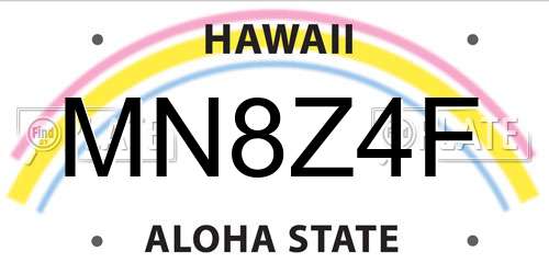 MN8Z4F Hawaii License Plate