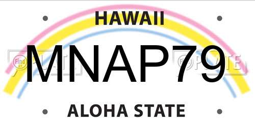MNAP79 Hawaii License Plate