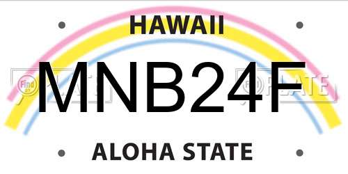 MNB24F Hawaii License Plate