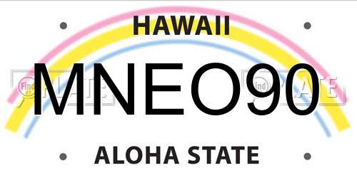 MNEO90 Hawaii License Plate