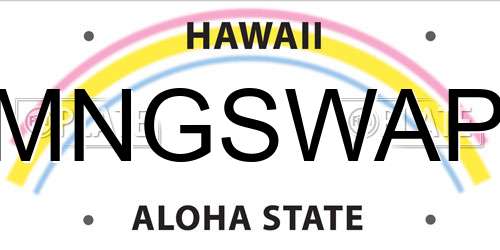MNGSWAP Hawaii License Plate